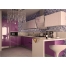Угловая кухня цвета баклажан из пластика Акрилайн